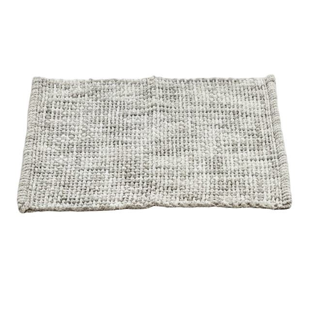 Grey Knitted Bath Mat 50 x 80cm