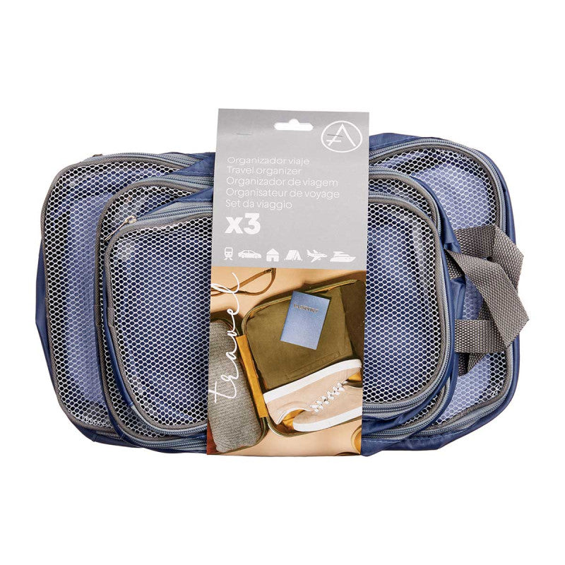 Travel Bags Blue (Set of 3)