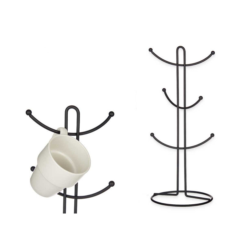 Metal Holder 6 Cups Black