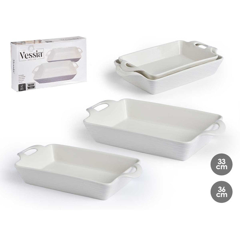 Rectangular Baking Plate With Open Handle Set of 2