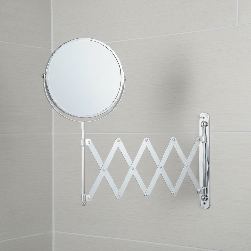 Extendable Arm Wall Mirror Double-Sided 17cm