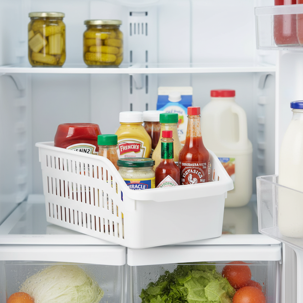 Wide High Fridge Organizer White