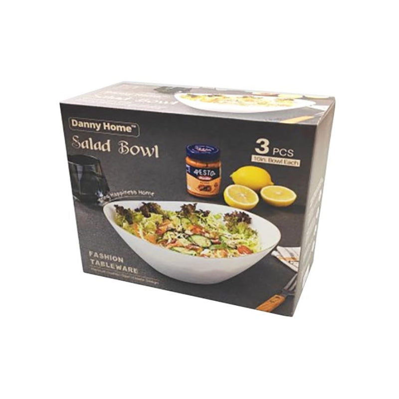 Salad Bowl G-Line 10" {3pcs Set) White