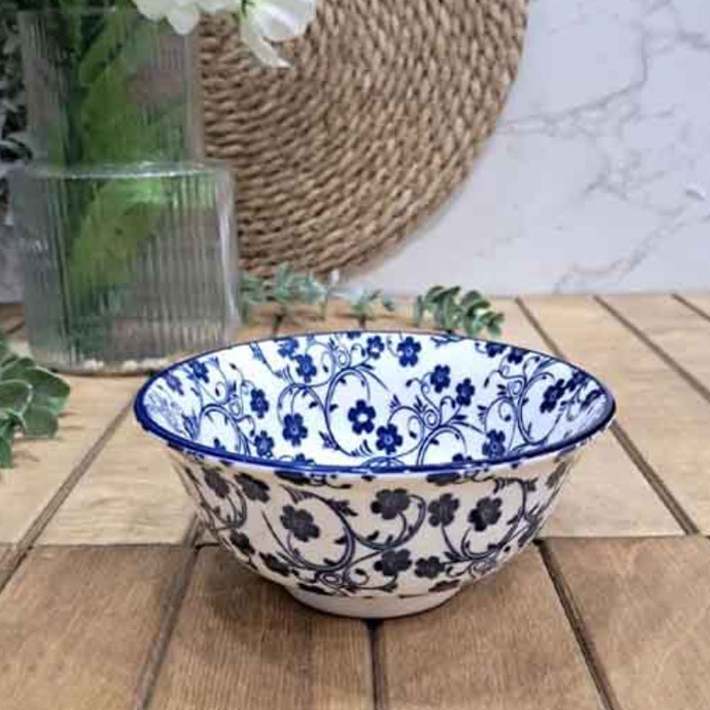 Salad Bowl 8" Blue Flower