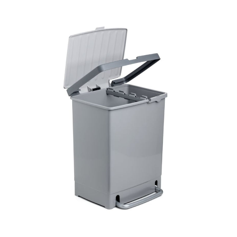Recycling Bin 25L With Separator Grey