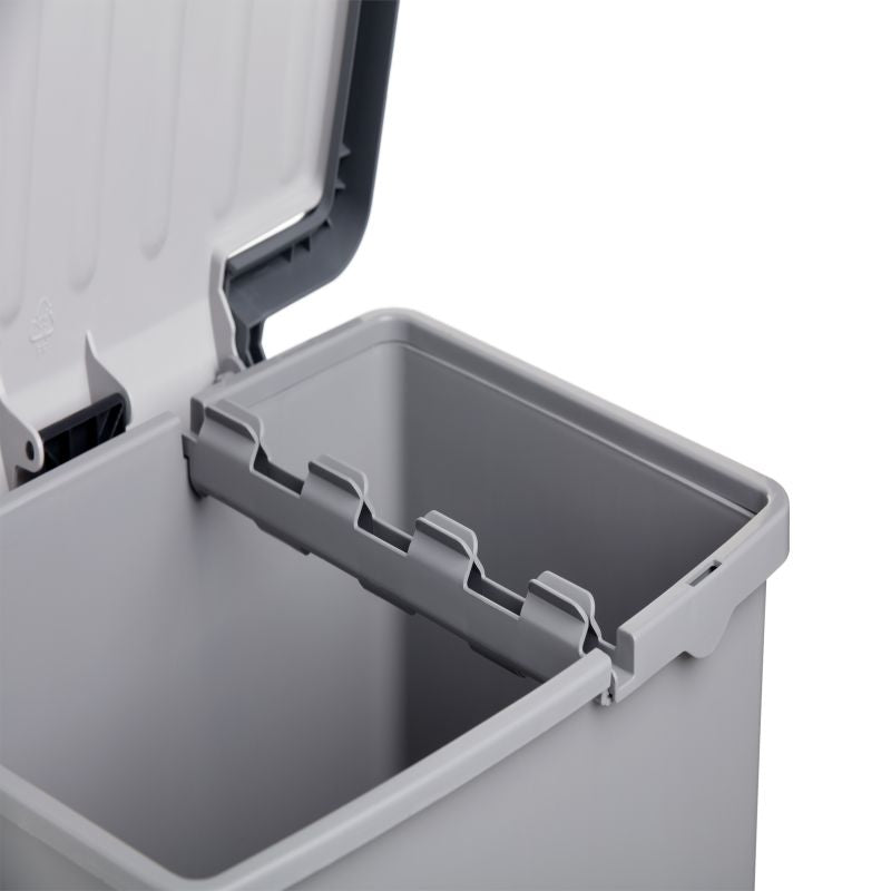 Recycling Bin 25L With Separator Grey