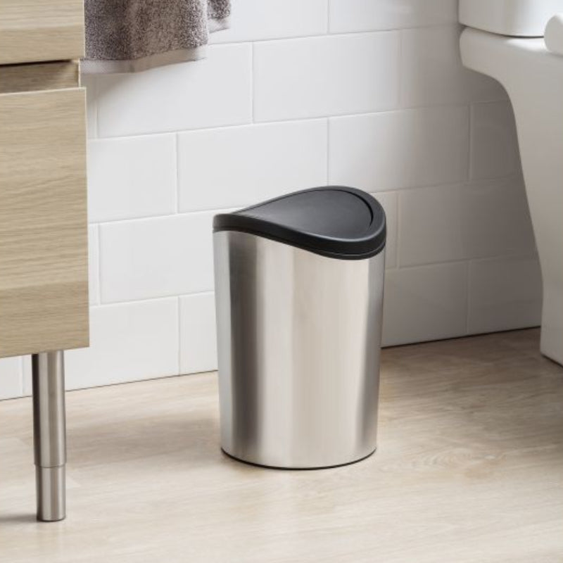 Swinging Lid Bath Bin STD Deco Steel 6L