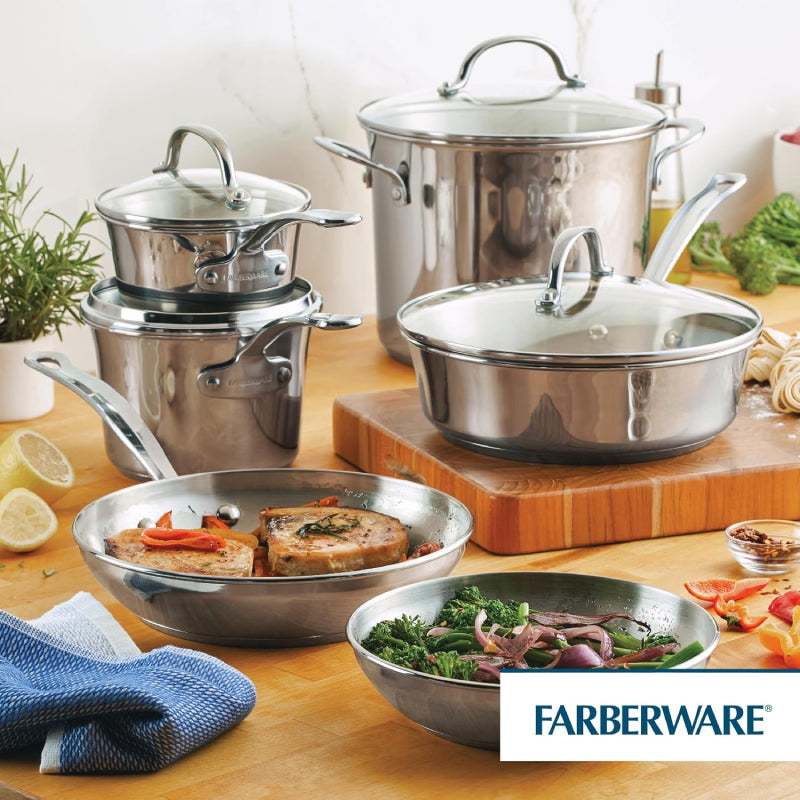 Farberware Millennium Stainless Steel Cookware Pots and Pans (Set of 10pcs)