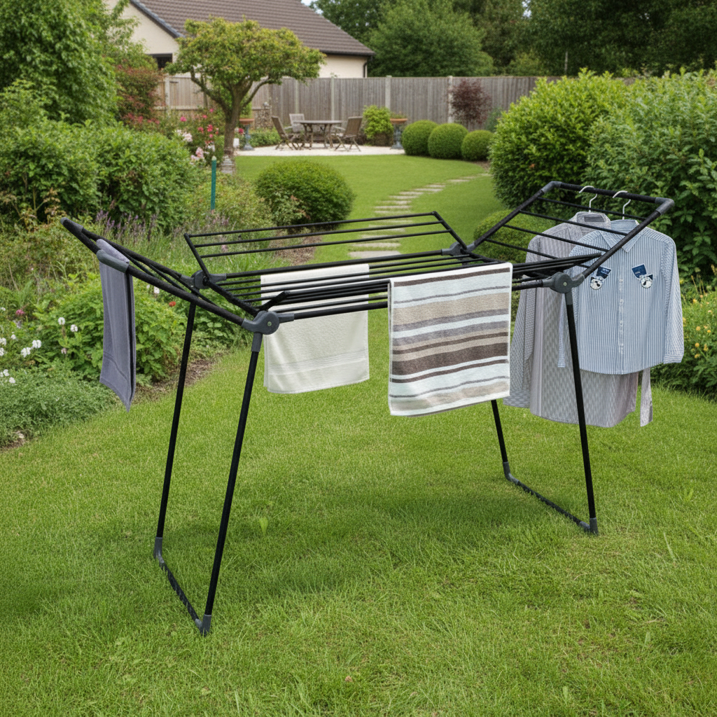 Winsor Cloth Drying Foldable Stand Black 156x60