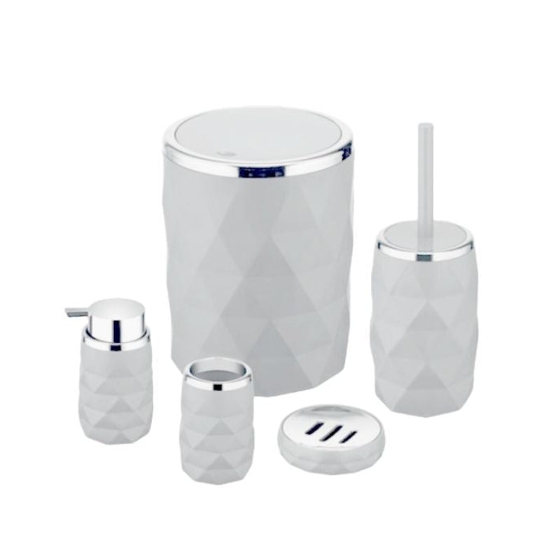 Prizma Bathroom Set of 5 pcs White