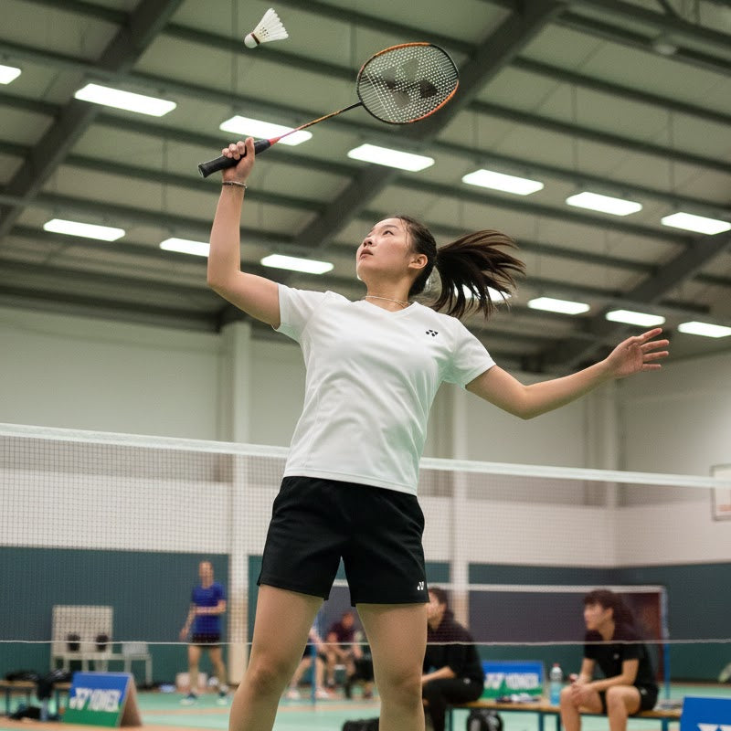 Yonex Astrox E13 Badminton Racket (Black Bright Red)-Strung