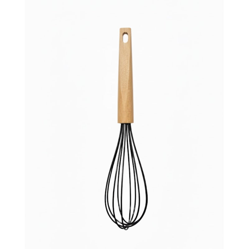 Silicone Handle Beech Wood Whisk 30cm