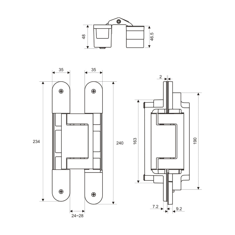 EuroArt 3D Concealed Hinge Silver Matt Finish