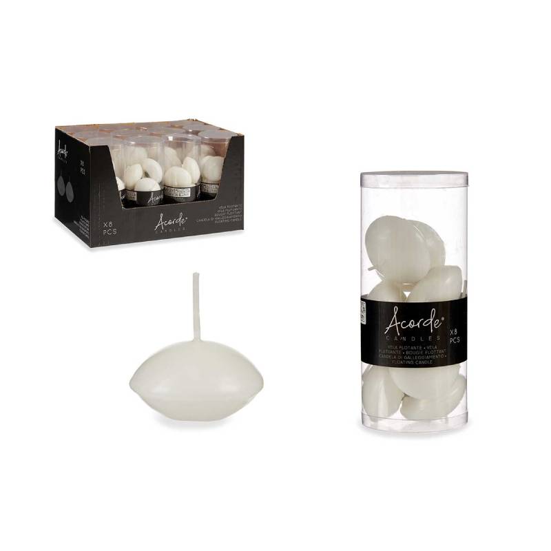 White Floating Candles Set 8pcs