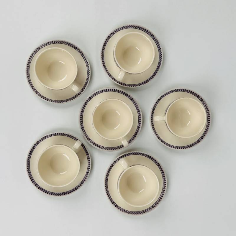 Callista Purple Cup Saucer Set 12pcs