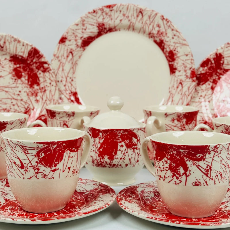 Splatters Pink Tea Set 24pcs