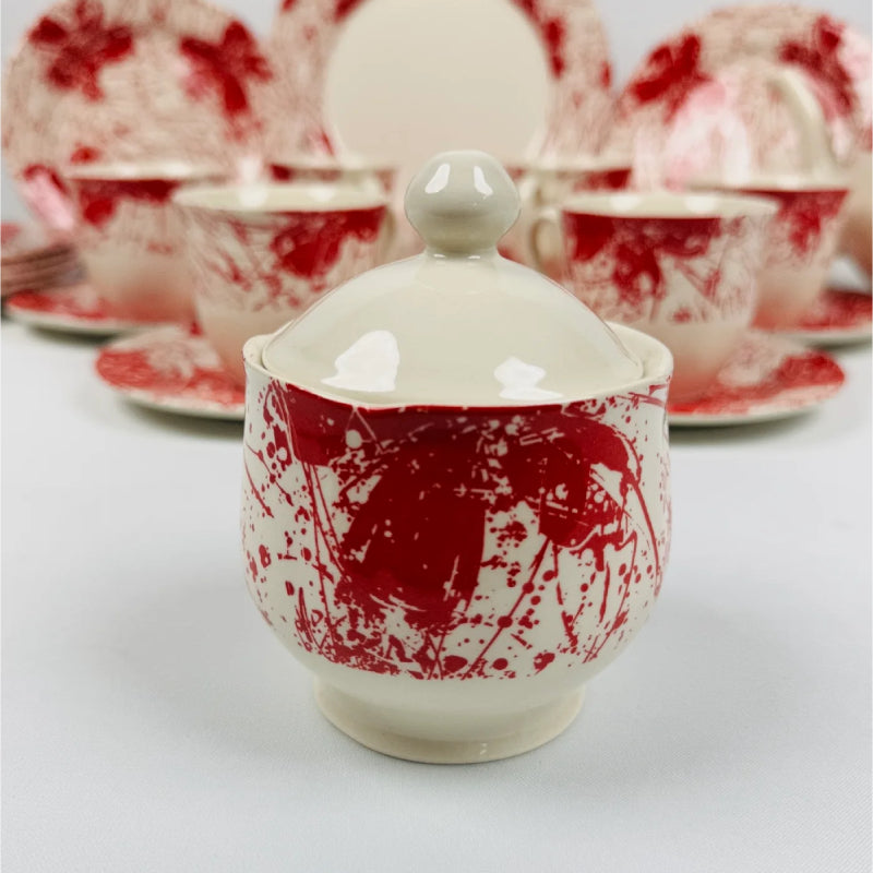 Splatters Pink Tea Set 24pcs