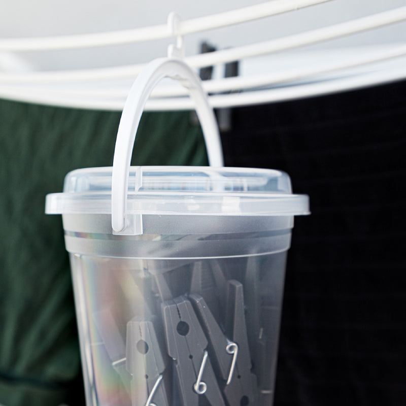 Bucket 1.25L With 44 Clothes Pegs Black