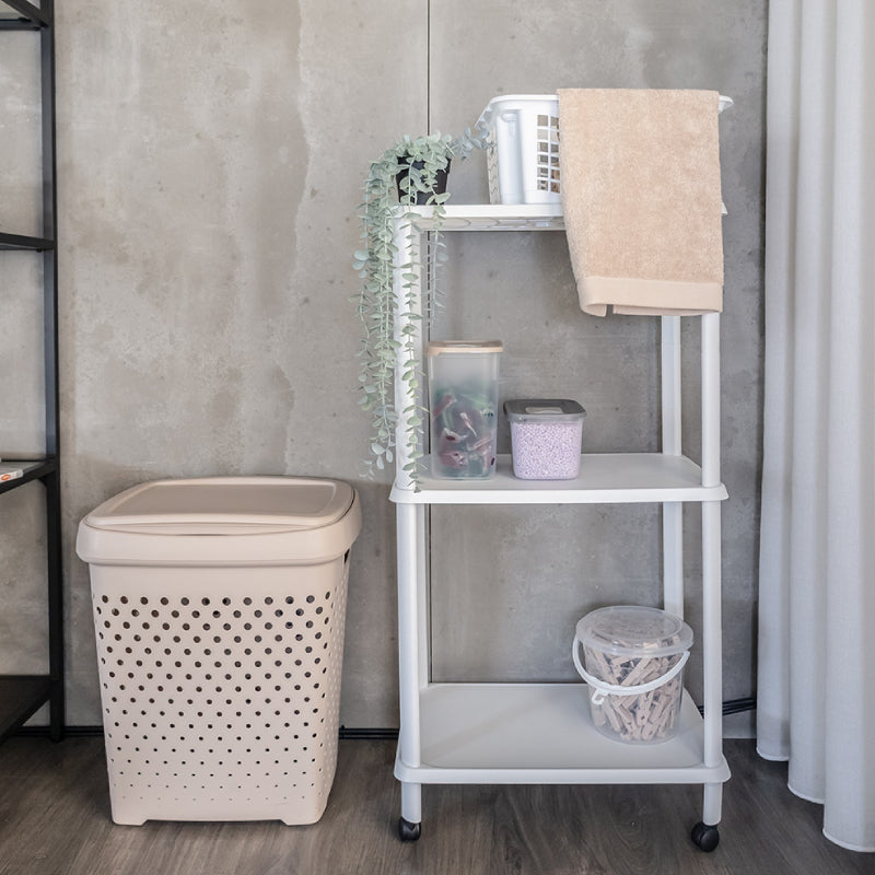 Kitchen Storage Three Shelf Trolley White