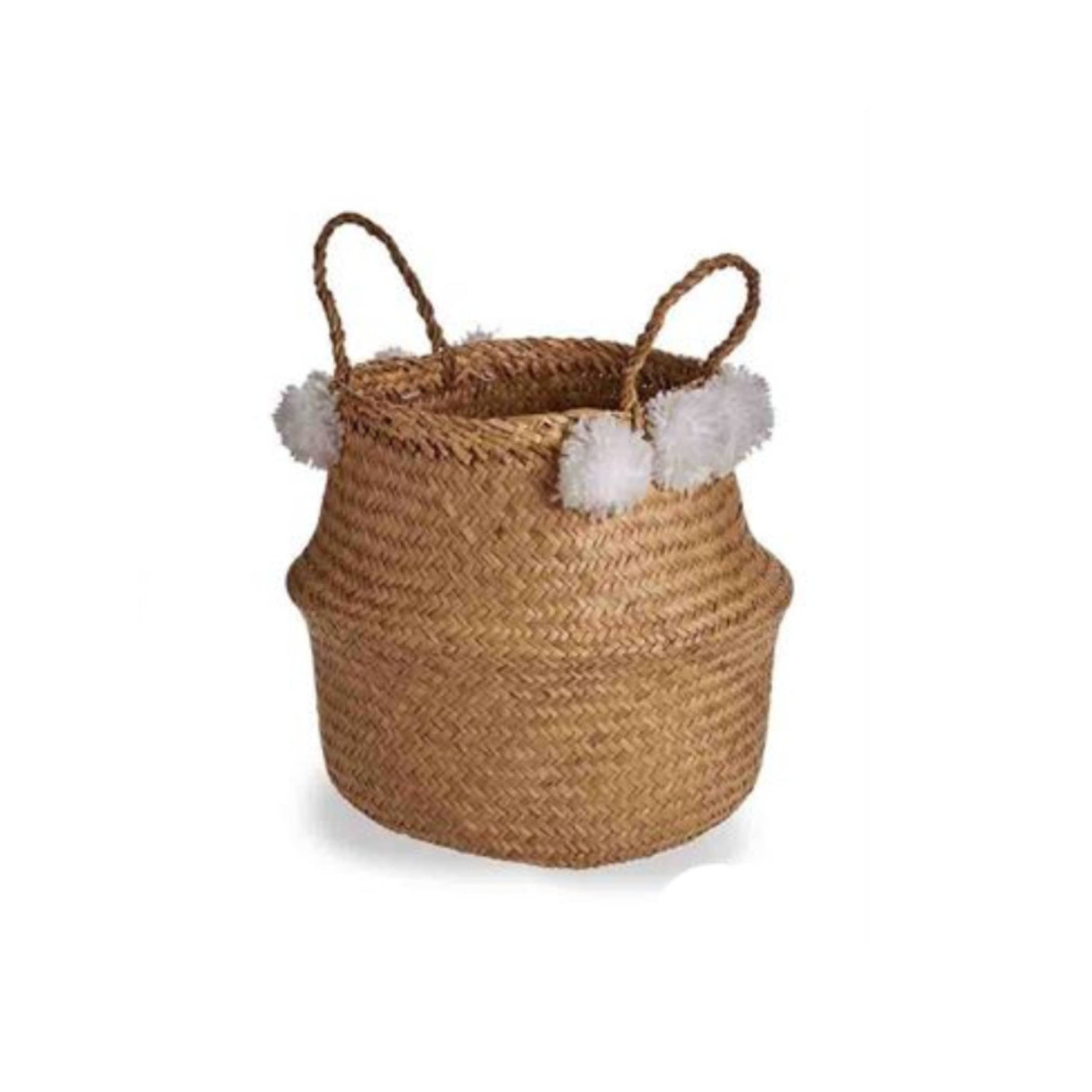 Natural Belly Basket POM Pom 40cm