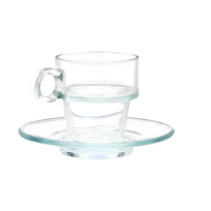 Glass Tea Cup 100ml With Saucer (Set of 6)