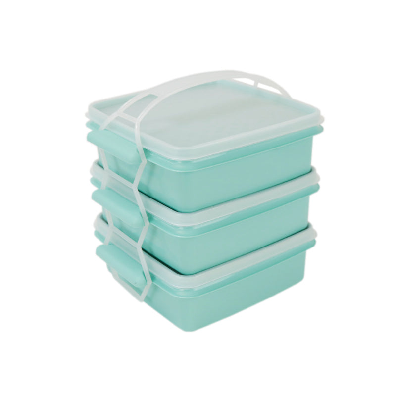 Food Storage Box 1Ltr Pink Set of 3pcs