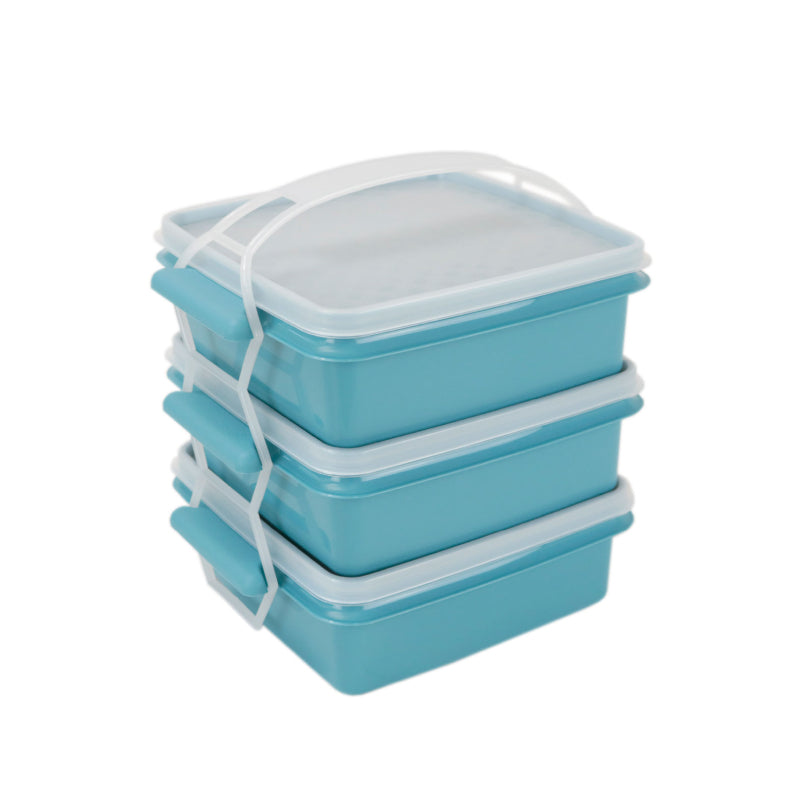 Food Storage Box 1Ltr Pink Set of 3pcs