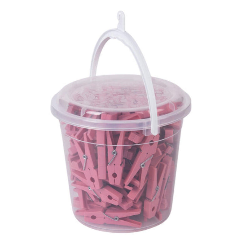 Plastic Bucket 1.25L With 44 Clothes Pegs
