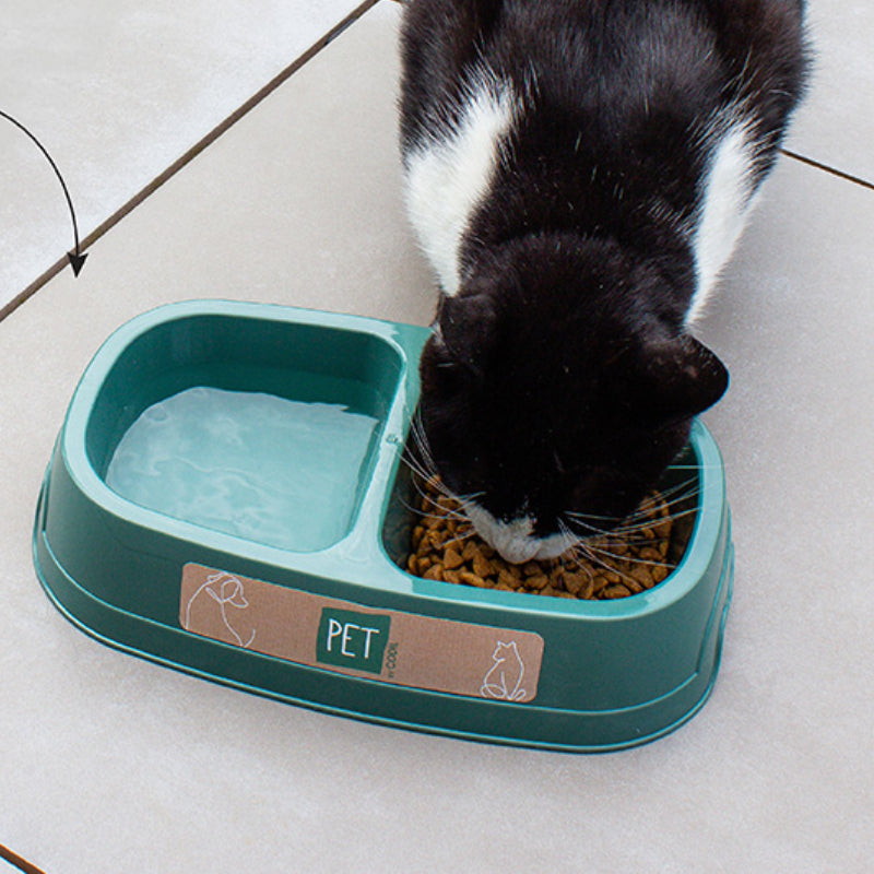 Double Bowl Plastic Pet Feeder 1.4L