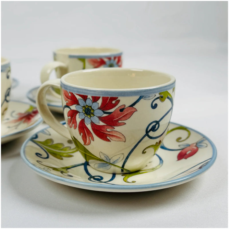 Botanical Spiral Cup Saucer Set 12pcs