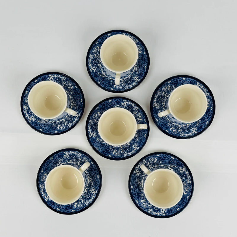 Divine Dark Blue Cup Saucer Set 12pcs