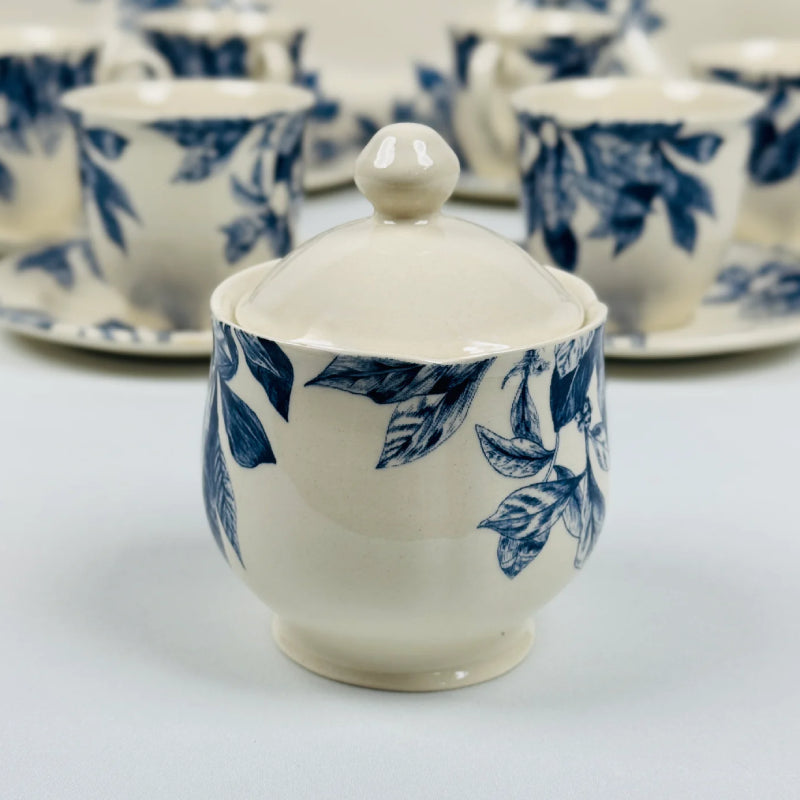 Botanical Leaf Blue Tea Set 24pcs