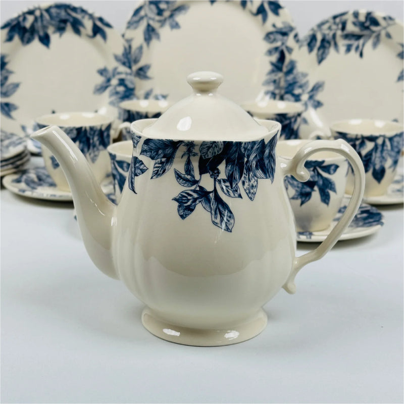 Botanical Leaf Blue Tea Set 24pcs