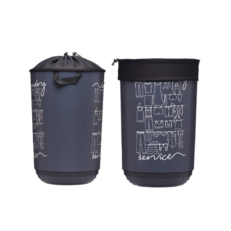 40L Plastic Laundry Basket With Fabric Closure