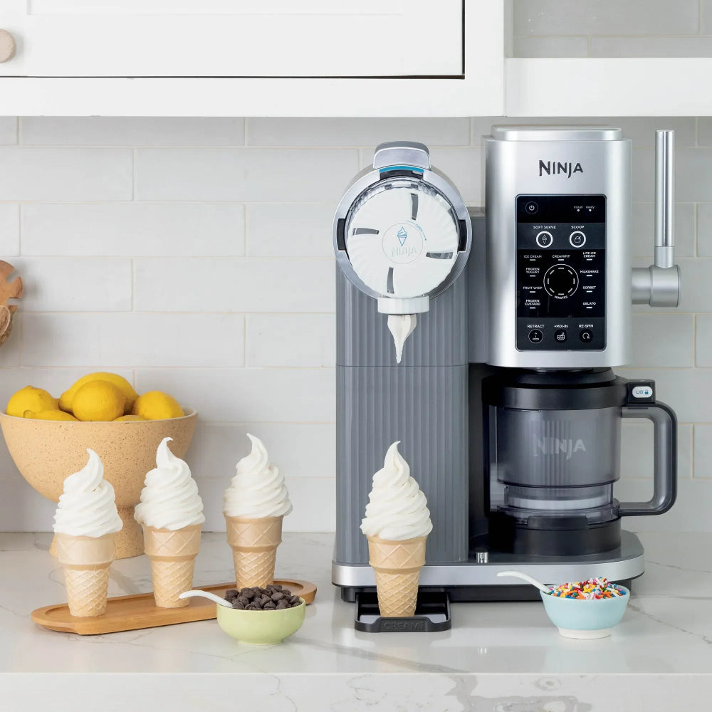 Ninja CREAMi Scoop & Swirl Ice Cream & Soft Serve Maker Platinum Silver