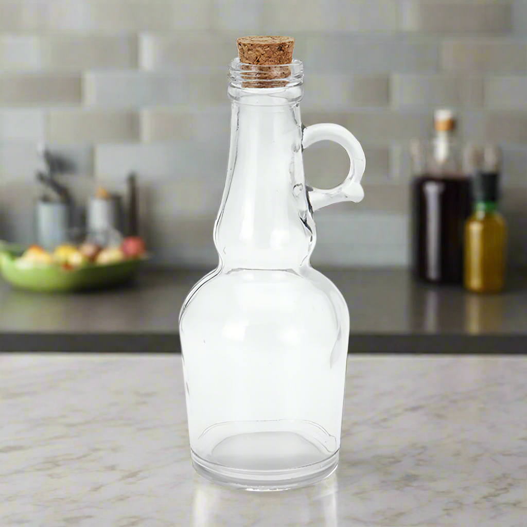 Oil & Vinegar Glass Bottle With Cork Lid (Set of 2)