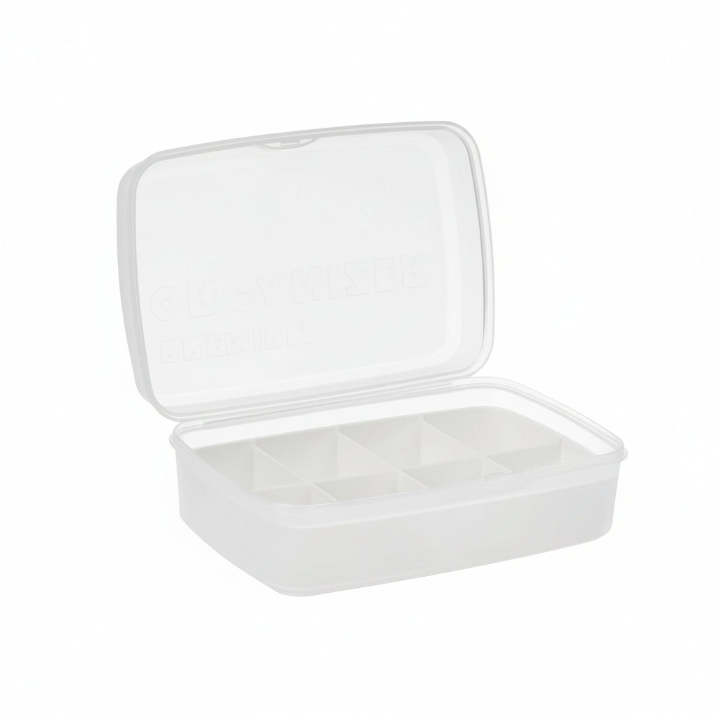 Organizer 8 Compartments Lid White