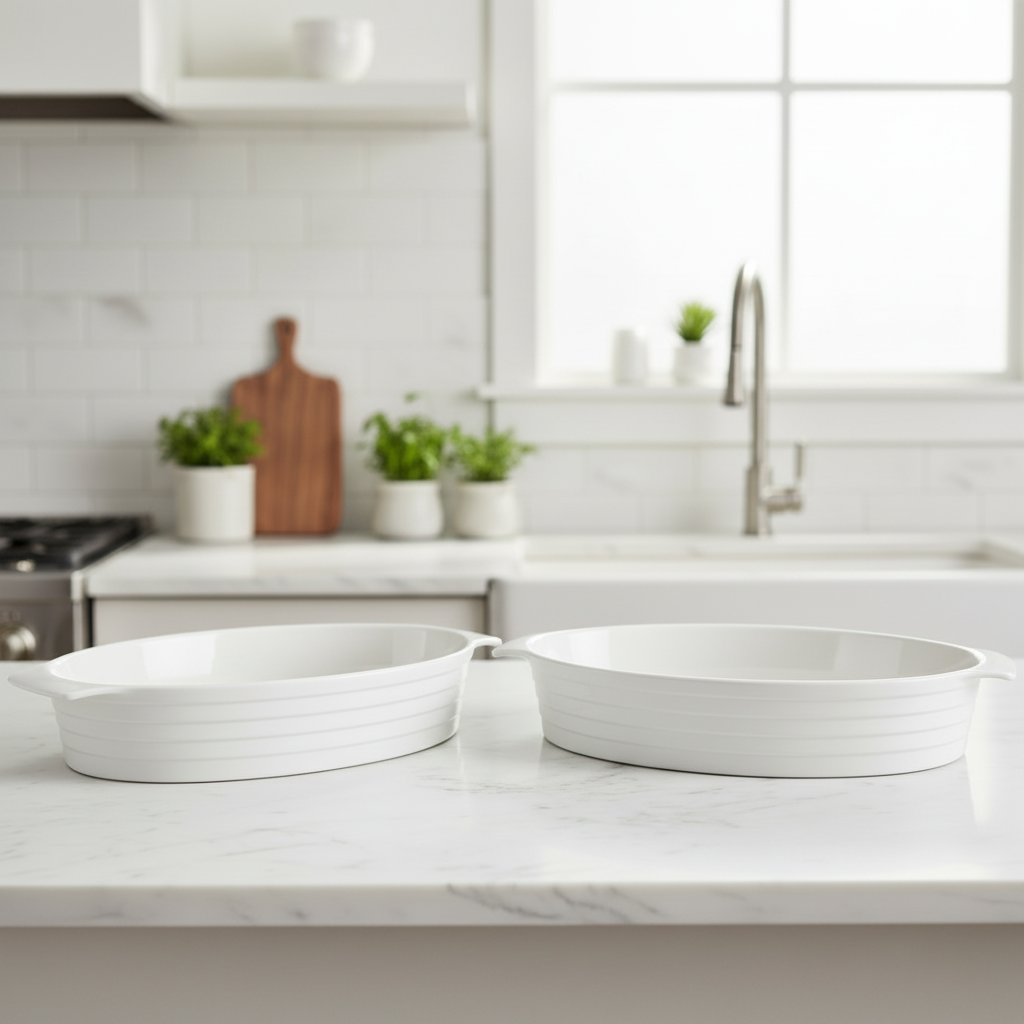 Oval Baking Dish Closed Handle (Set of 2pcs)