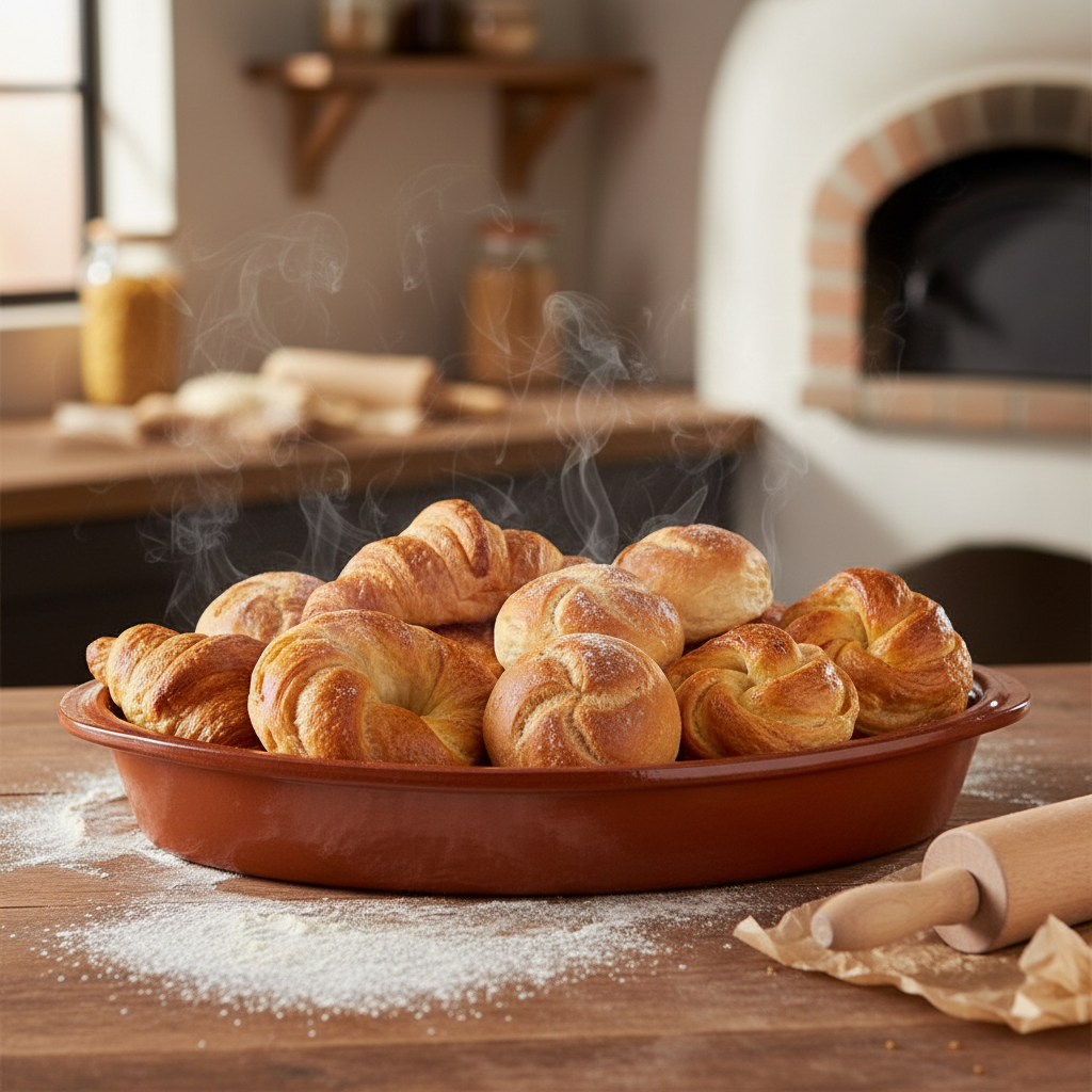 Refractory Clay Oval Baking & Serving Tray 37x23 cm