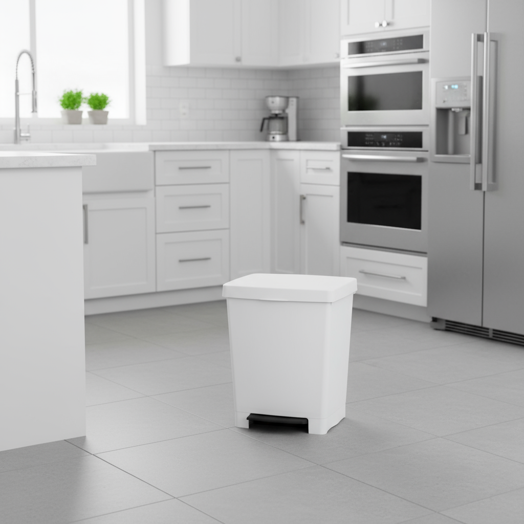 Pedal Dust Bin Cubik White