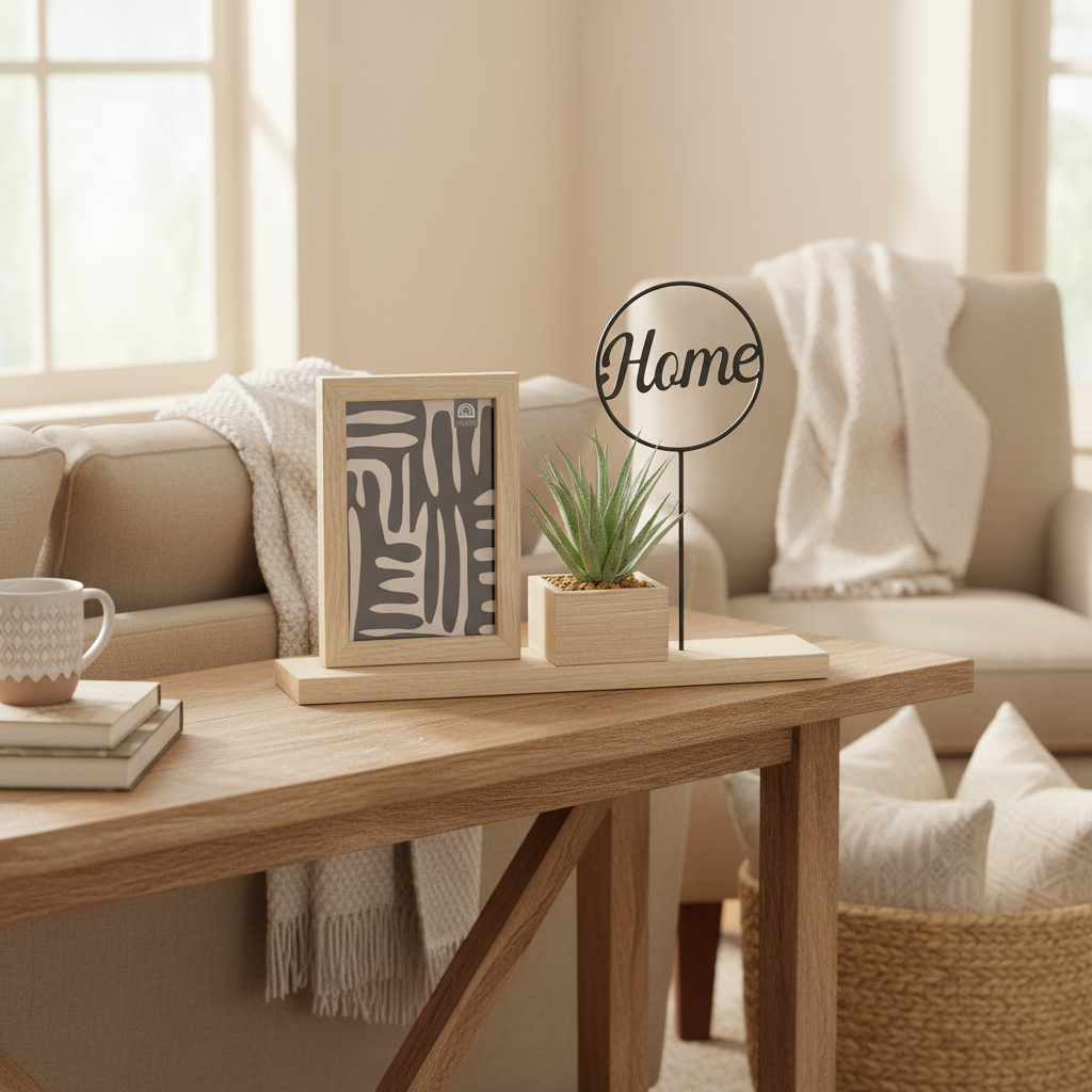 Photo Holder 10x15cm With Plant And Home Stand Black