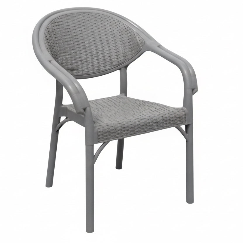 Bambu Rattan Armchair Grey