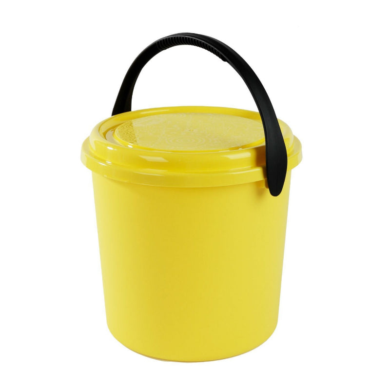 Plastic Bucket With Lid 9L Yellow