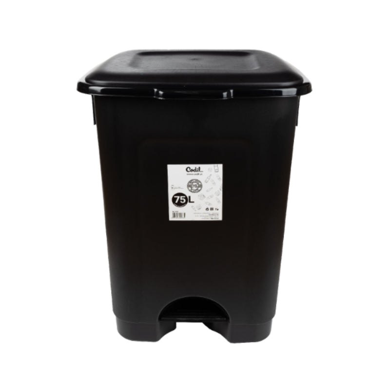 Plastic Garbage Bin 75L Black