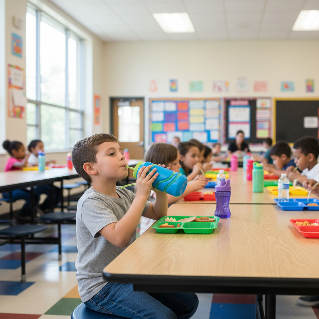 Plastic Kid Water Bottle With Straw 250ml