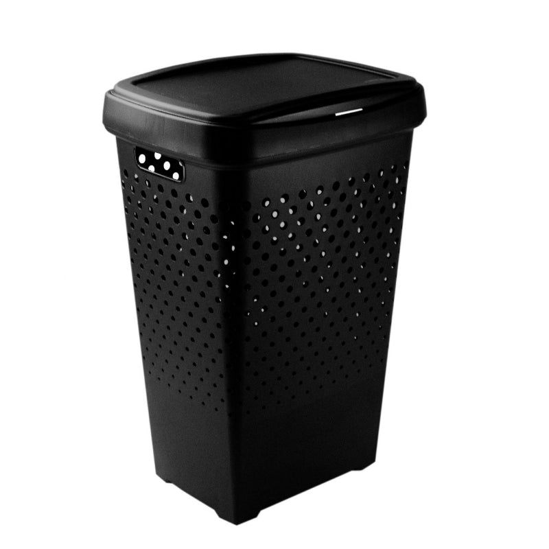 Plastic Laundry Basket 70L Black