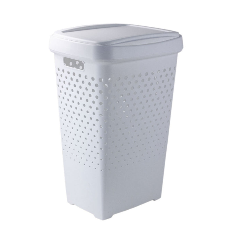 Plastic Laundry Basket 70L White