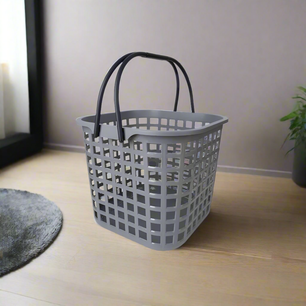 Plastic Laundry Basket Grey 25Ltr