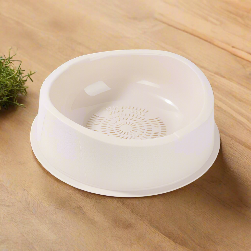 Plastic Pet Feed Bowl Beige 1L