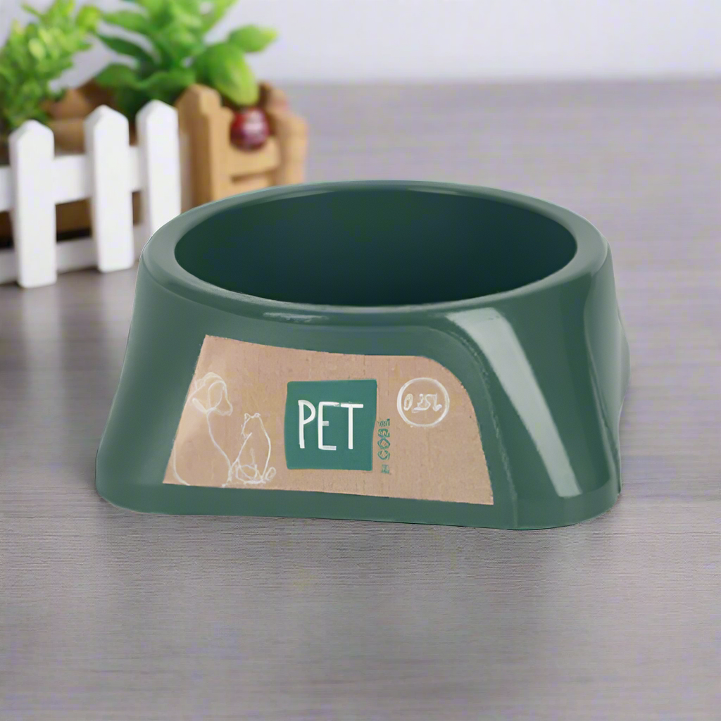 Plastic Pet Feed Bowl Green 0.28L